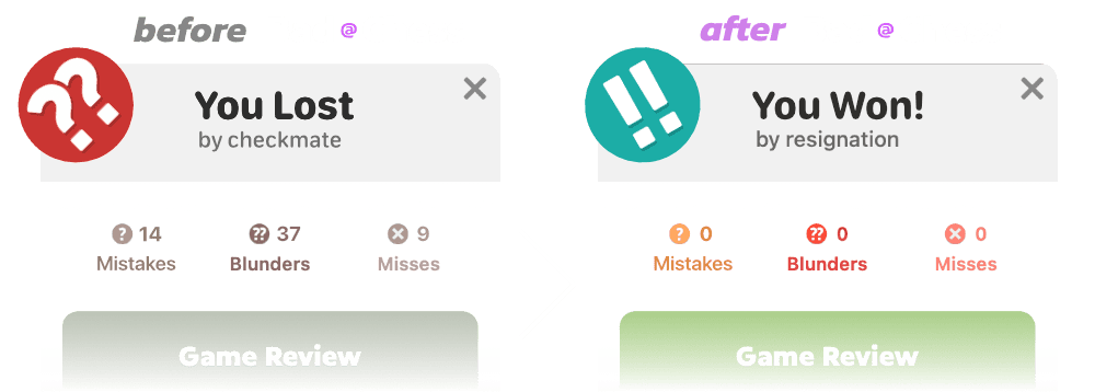 Bad At Chess Before & After
